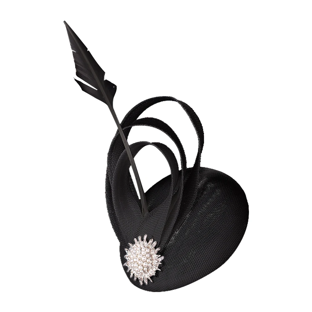 Champagner-Imitation Sinamay Fascinator Hut Elegante Hochzeits-Kopfbedeckung für Frauen mit Haarnadel für Cocktail-Renntag-Haar-Accessoire – Detail 7