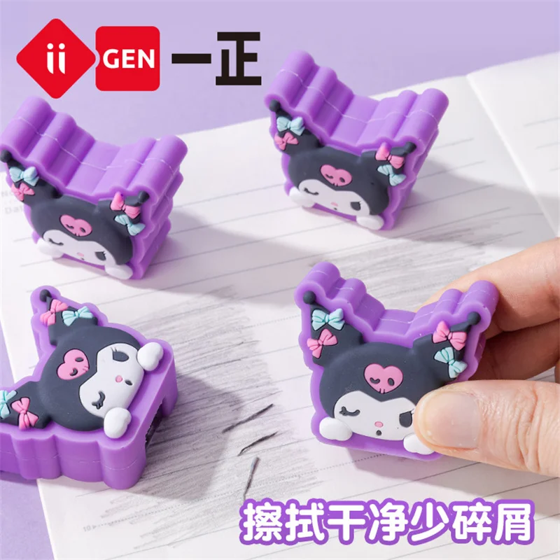 12pcs/lot Sanrio Kuromi Erasable Pencil Sharpener Creative Hand Mechanical Cutter Knife Stationery gift school supplies