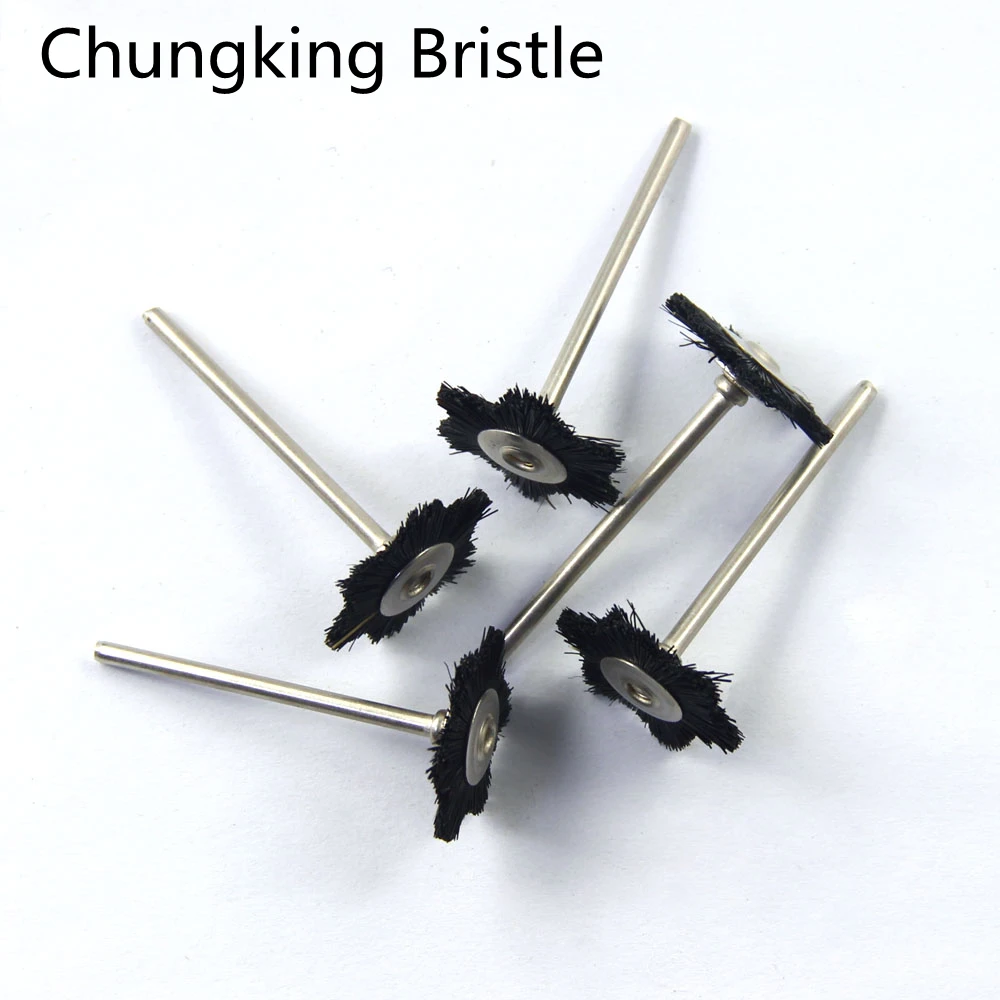 #02D22# 5pcs/pack Dental Polishing Brush Star Shape Black Chungking Bristle Brush Polisher Dentistry Dentist Supply Rotary Tool