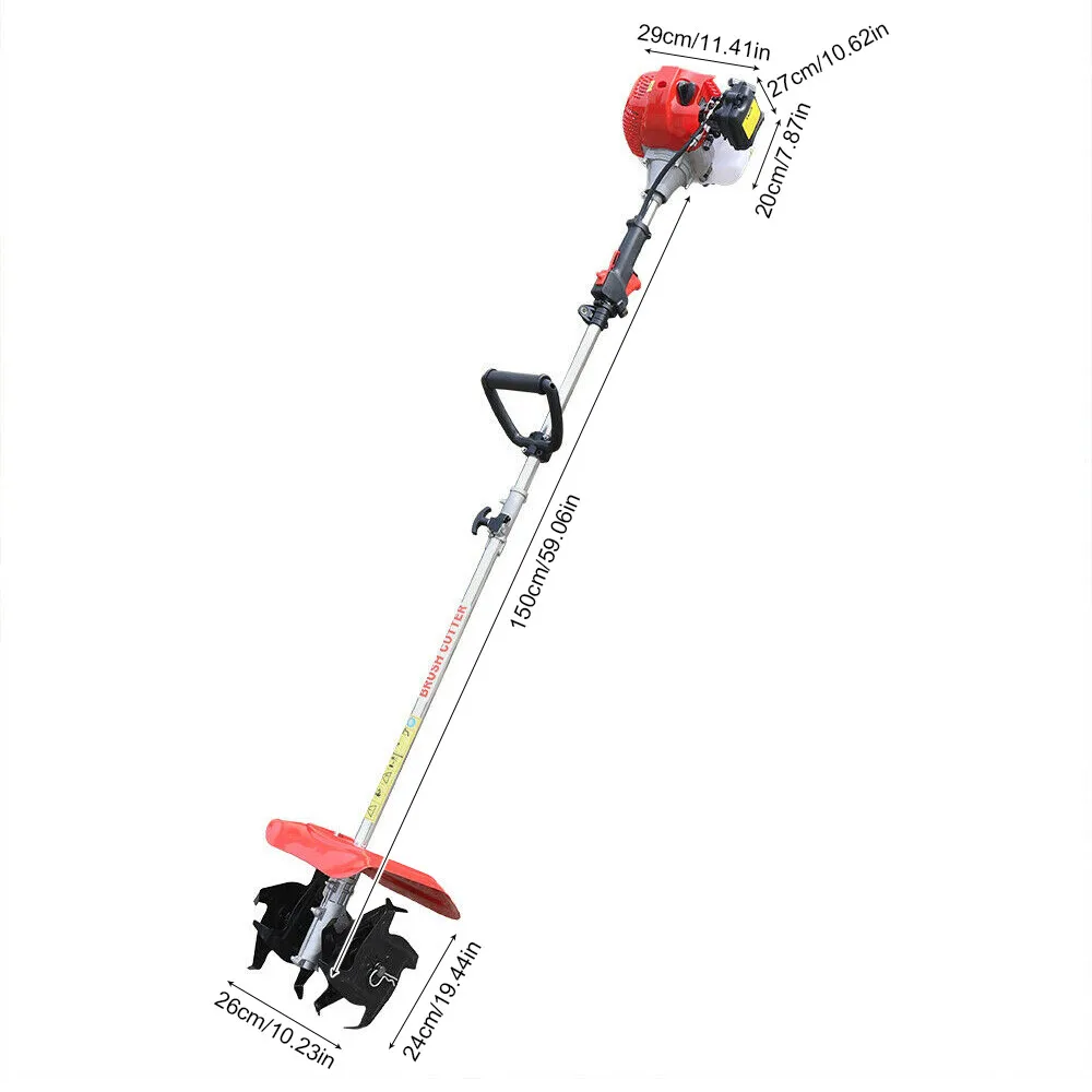 Leme de aleación de aluminio duradero, resistente al desgaste/corrosión/calor, orificios laterales de disipación de calor + tanque de combustible semitransparente de 1,1 l