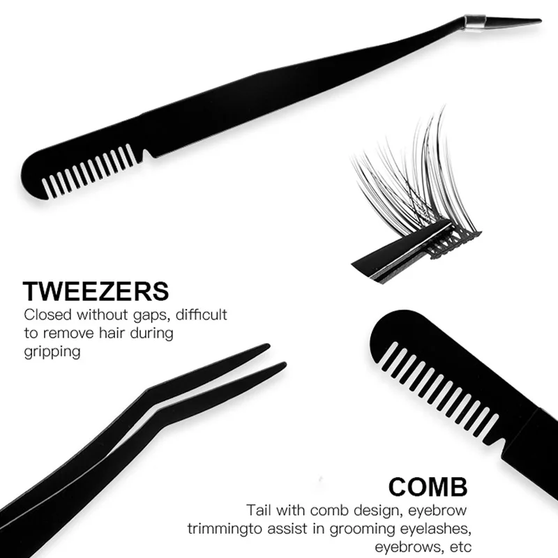 Kit de extensión de pestañas postizas, suministros de pestañas postizas con pegamento de pinzas, aspecto Natural de maquillaje de calidad, 120 grupos, gran oferta