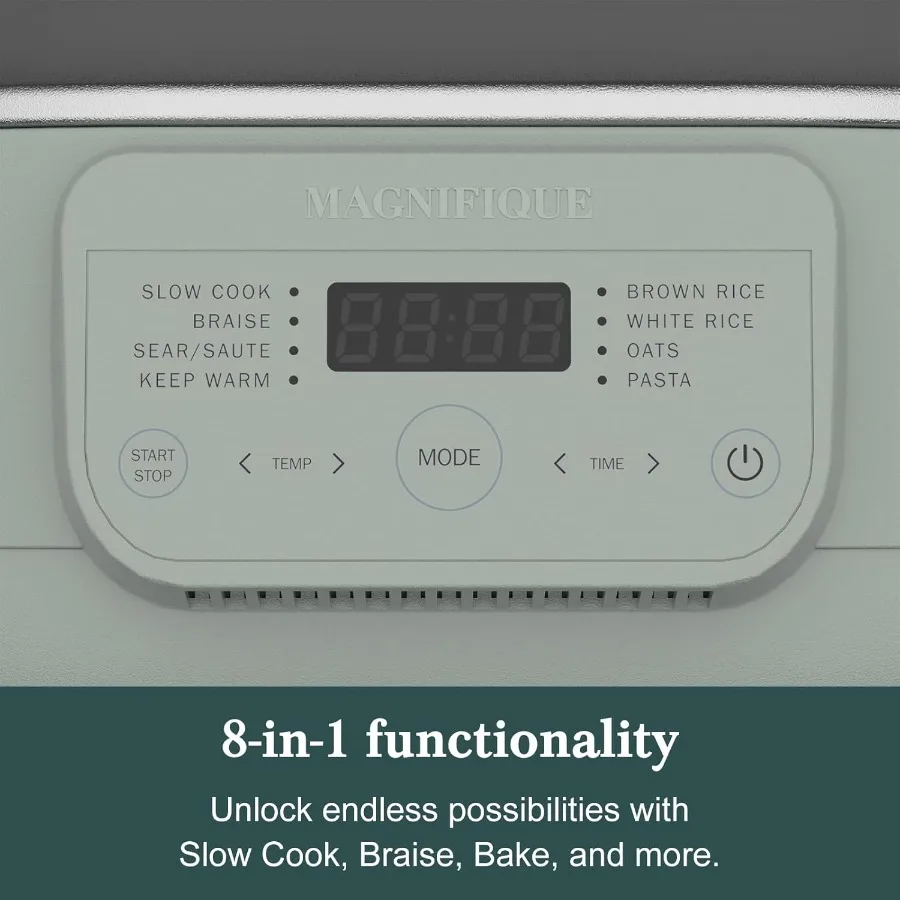 MAGNIFIQUE Multicooker de 6 cuartos con cazuela 8 en 1, olla de cocción lenta programable, horno holandés, horno antiadherente para Pasta, olla segura a 500F para