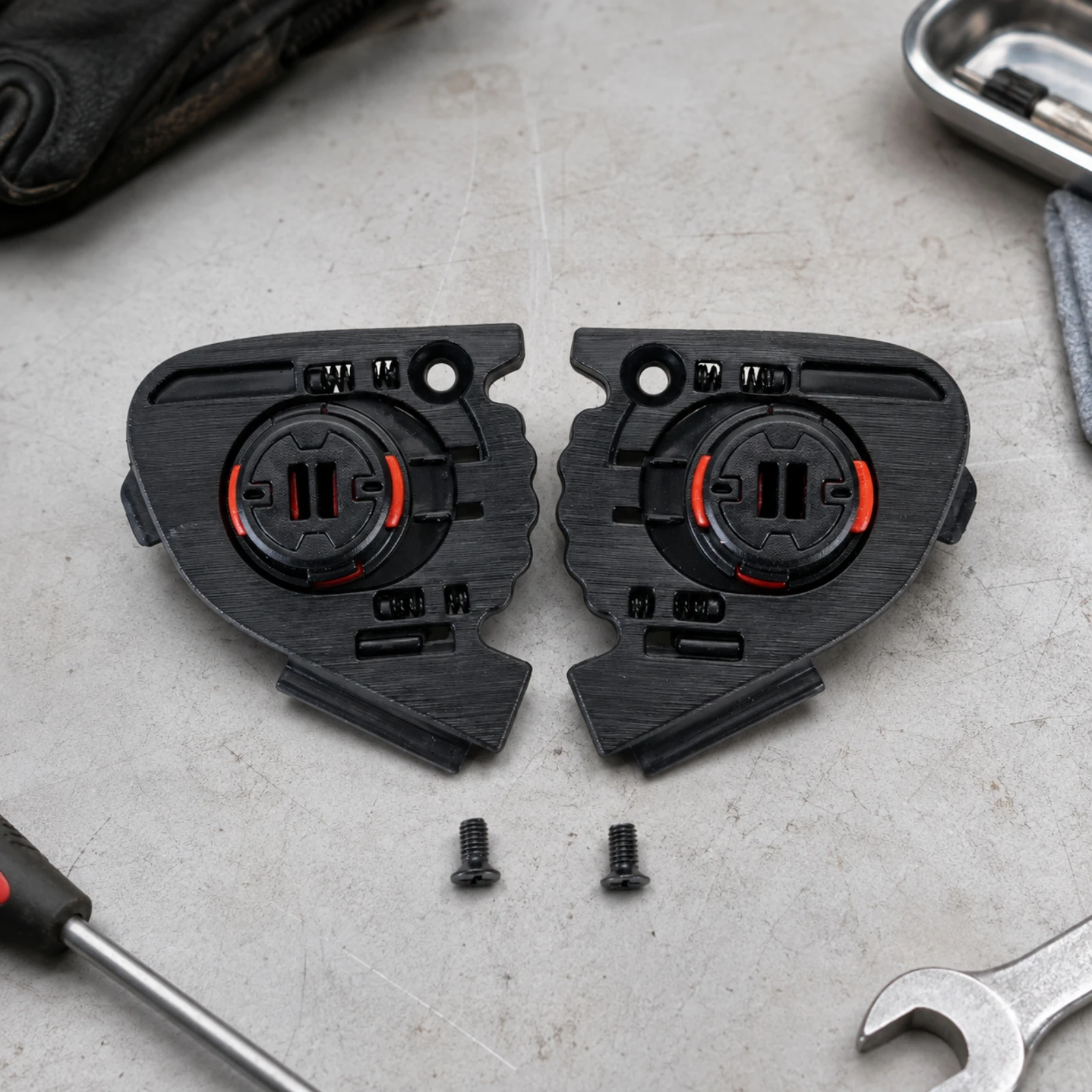 Helmet Side Mechanism Compact PC Helmet Visor Mechanism with Mounting Screws for Motorcycle Commuters