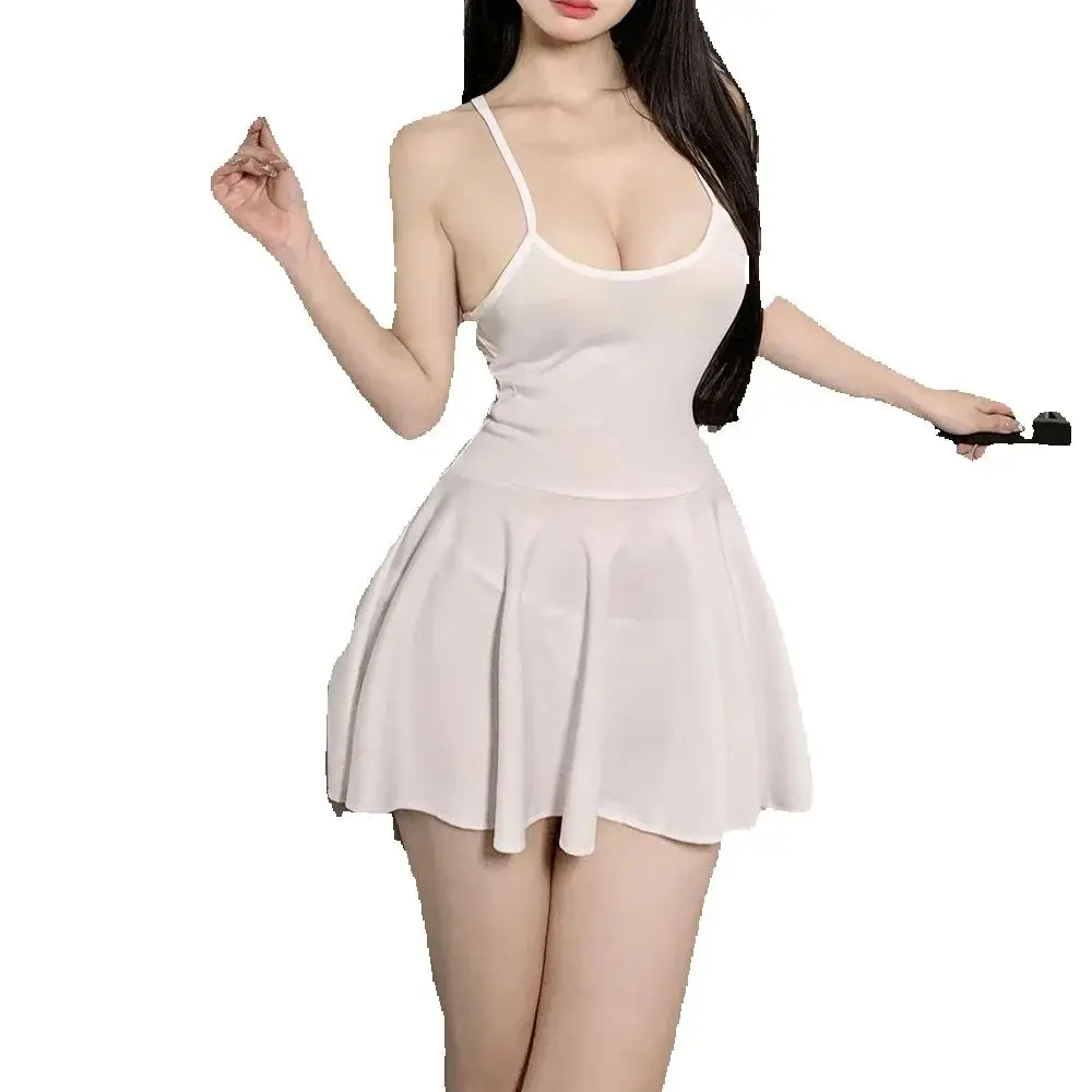 

40-100 кг, женское платье из ледяного шелка большого размера, сексуальное женское белье, пижамы на бретельках, короткое платье с открытой спиной, эротическая ночная юбка, женское нижнее белье