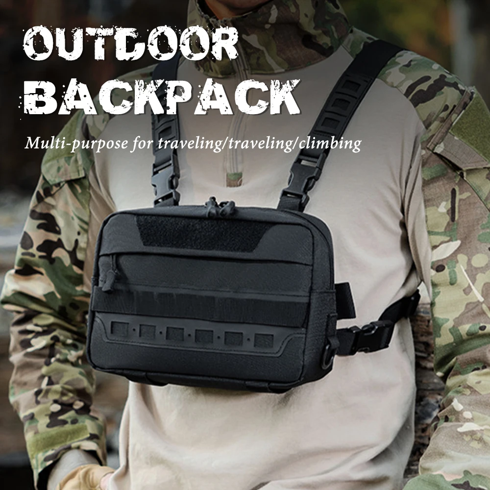 Outdoor Chest Rig Pack Men Chest Bag Molle Utility Admin Pouch EDC Tool Storage Bag  Airsoft Recon Case for Climbing Hunting