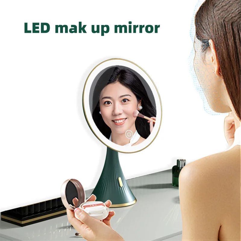 Missmeeca Casual Touch Sensor Tabletop Makeup Mirror Hot Selling Personalised Makeup Dressing Table With Lights Around Mirror