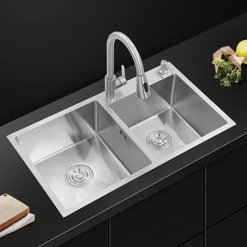 Wholesale Undermount Nano Double Blow Handmade Kitchen Sink Splash Proof Mounted Stainless Steel Kitchen Sink