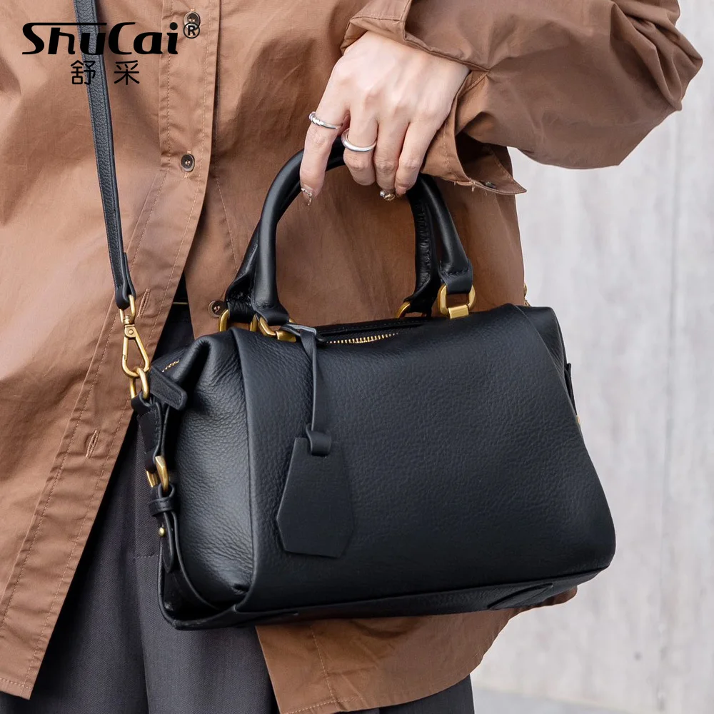 

Genuine Grade Cow Leather Women's Shoulder Crossbody Bags Luxury Designer Brand Ladies Zipper Closure Small Fashion Handbag New