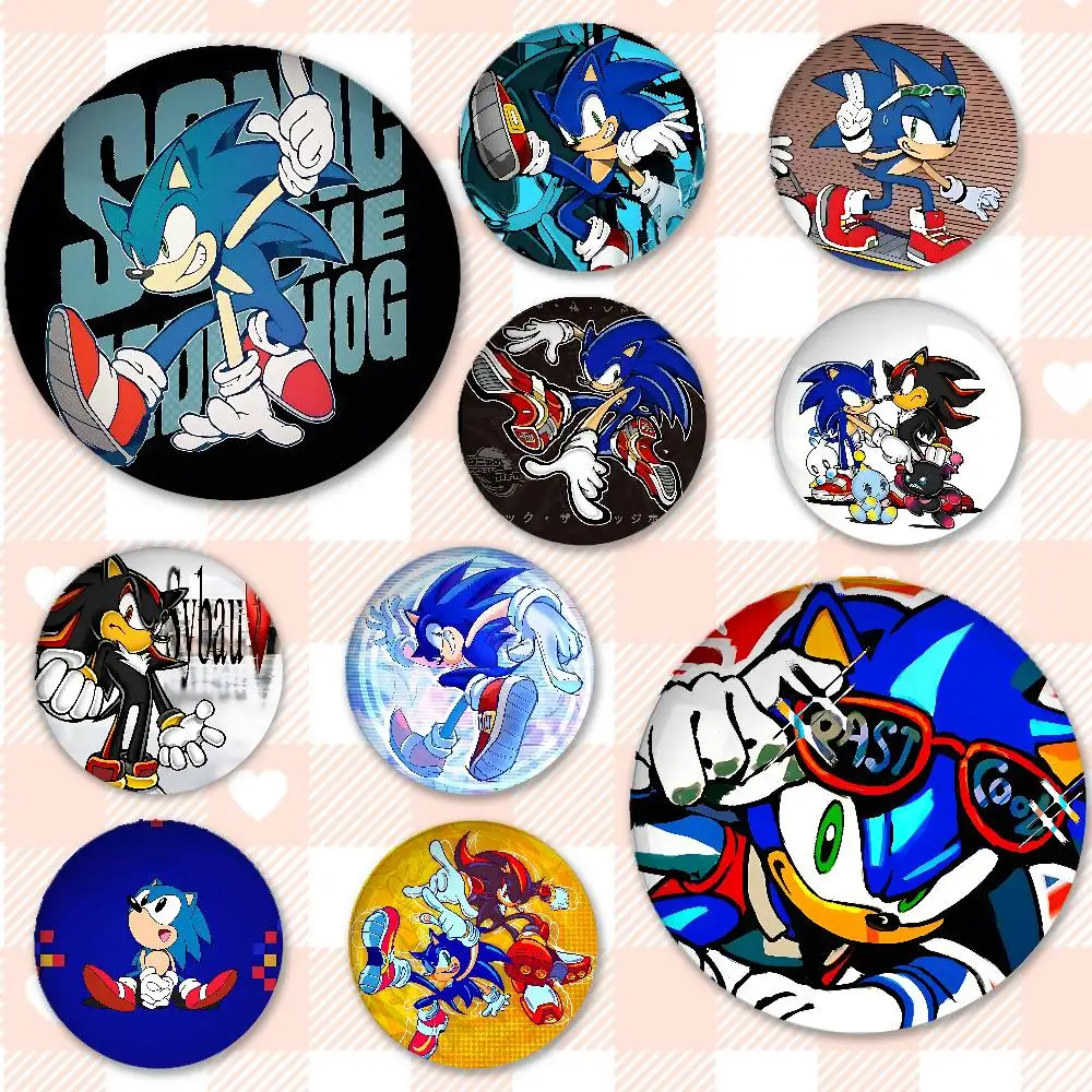 S-SupersonicS-s-SonicS-Game Minimalist Exquisite Tinplate Brooches: Sleek Badge Lapel Pins For Bag Accessories, Practical Souven