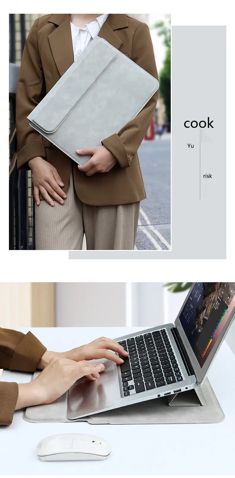 Laptop-Hülle aus Schafsleder 13,3-15,4 Zoll Ultrabook-Schutzhülle für MacBook Air Pro – Detail 19