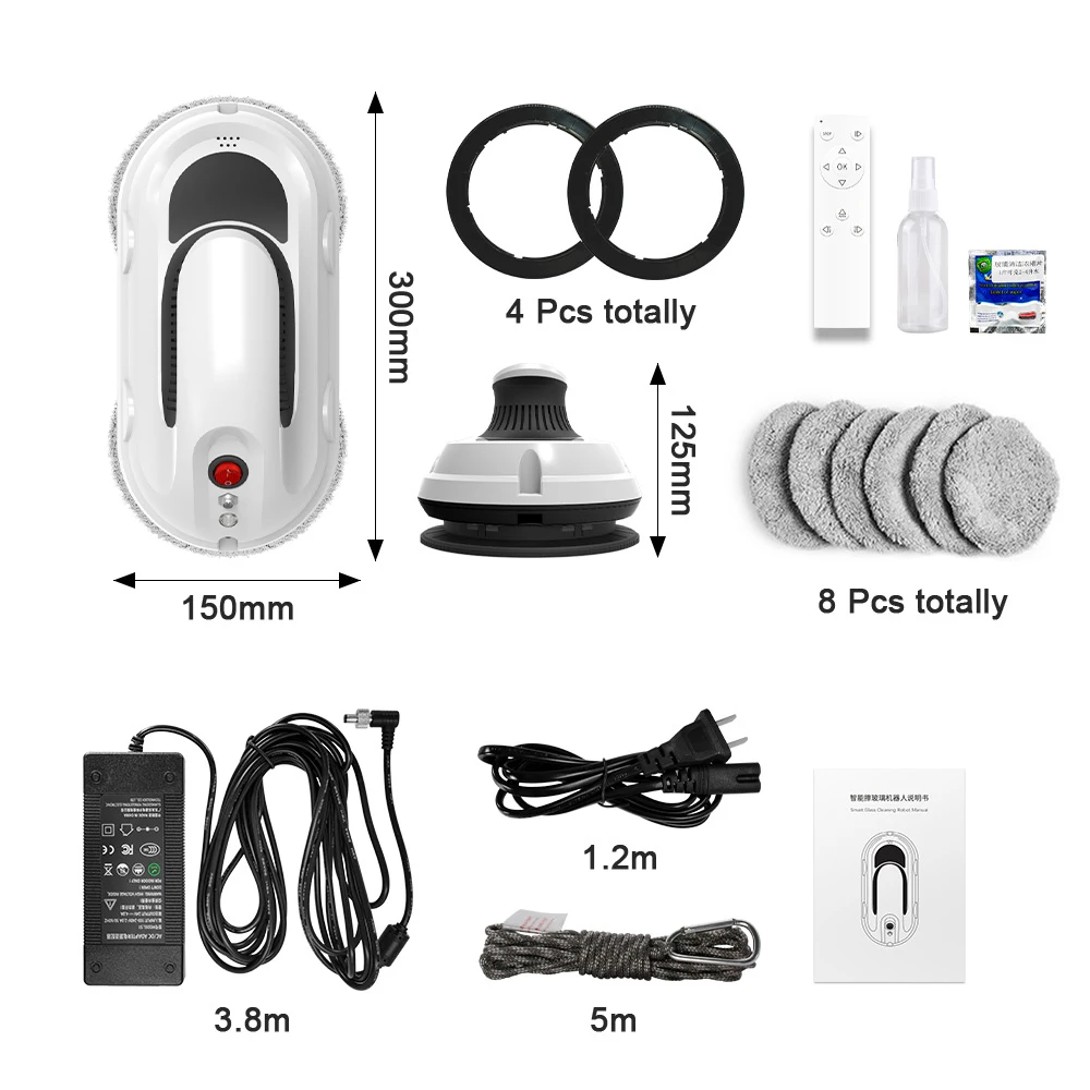 

Factory Wholesale Smart Home Vacuum Automatic Cleaning Window Glass Electric Cleaner Robot