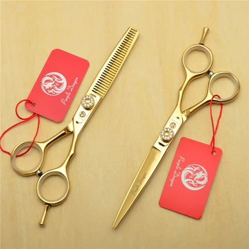 Tijeras profesionales de peluquería dragón púrpura Japón 440C tijeras de corte de pelo dorado tijeras de adelgazamiento de peluquero Dropshipping Z1020