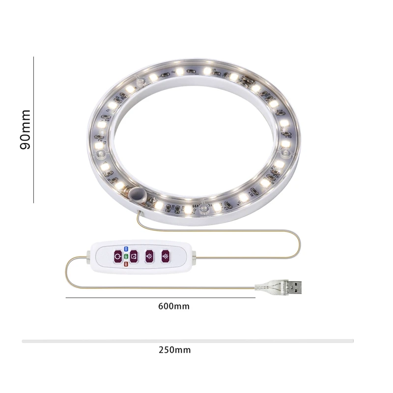 LED 성장 조명 풀 스펙트럼 식물 성장 램프, USB 엔젤 링 램프, 다육 식물, 꽃 식물 성장