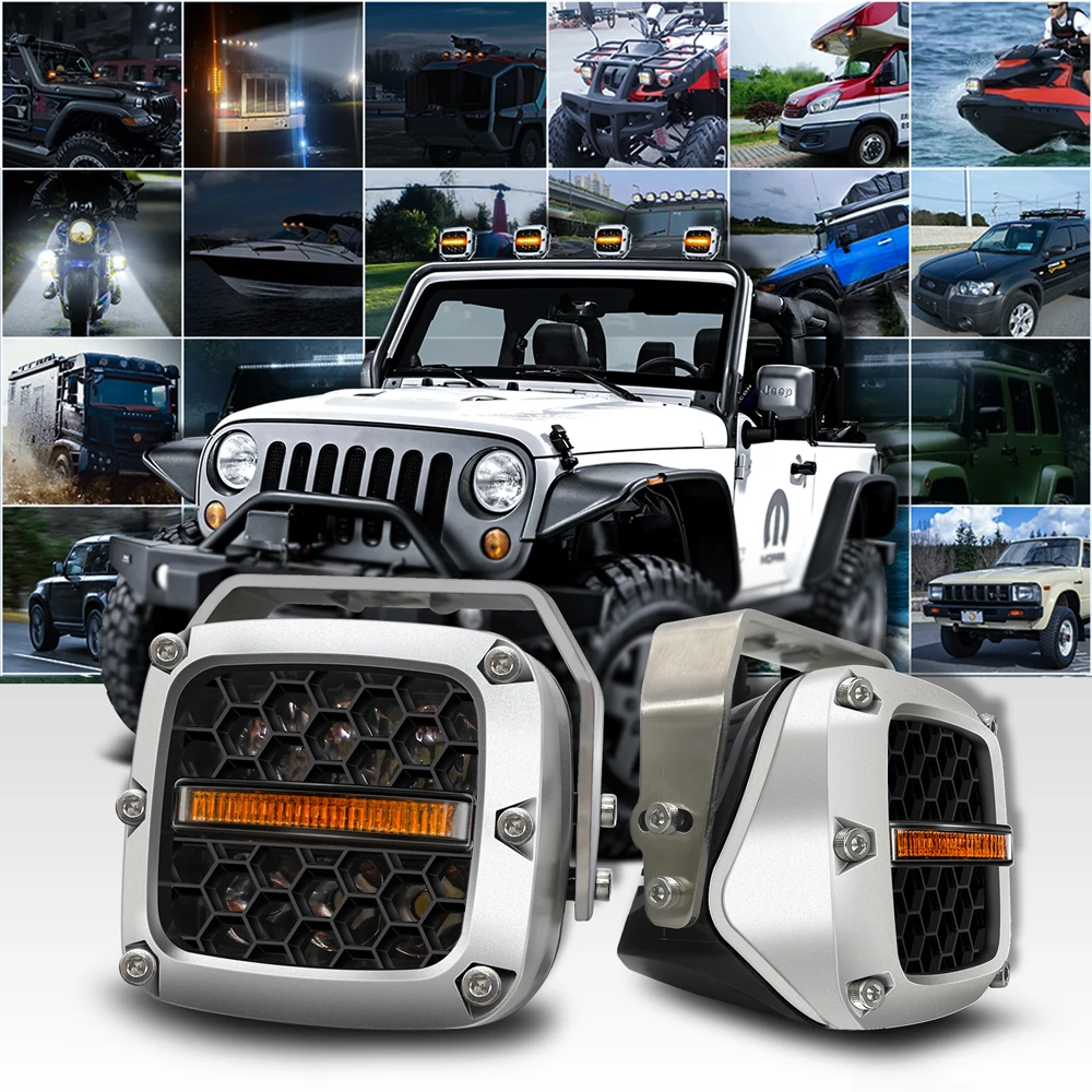 60W Running Light For Motorcycle Led Fog Light 12V Headlight Spotlight DRL Pod Lamp Bar For Car Auto Niva Lada 4x4 Off Road ATV