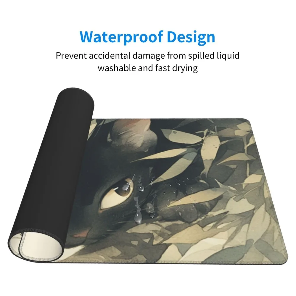 Alfombrilla de ratón de juego japonés de gato de Anime, alfombrillas de goma antideslizantes para ordenador portátil y escritorio, teclado grueso, accesorios para PC, borde de bloqueo