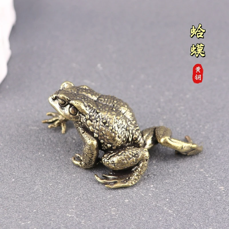 

Creative Brass Solid Retro Golden Toad Home Decoration Office Tea Pet Desktop Small Ornament Gift