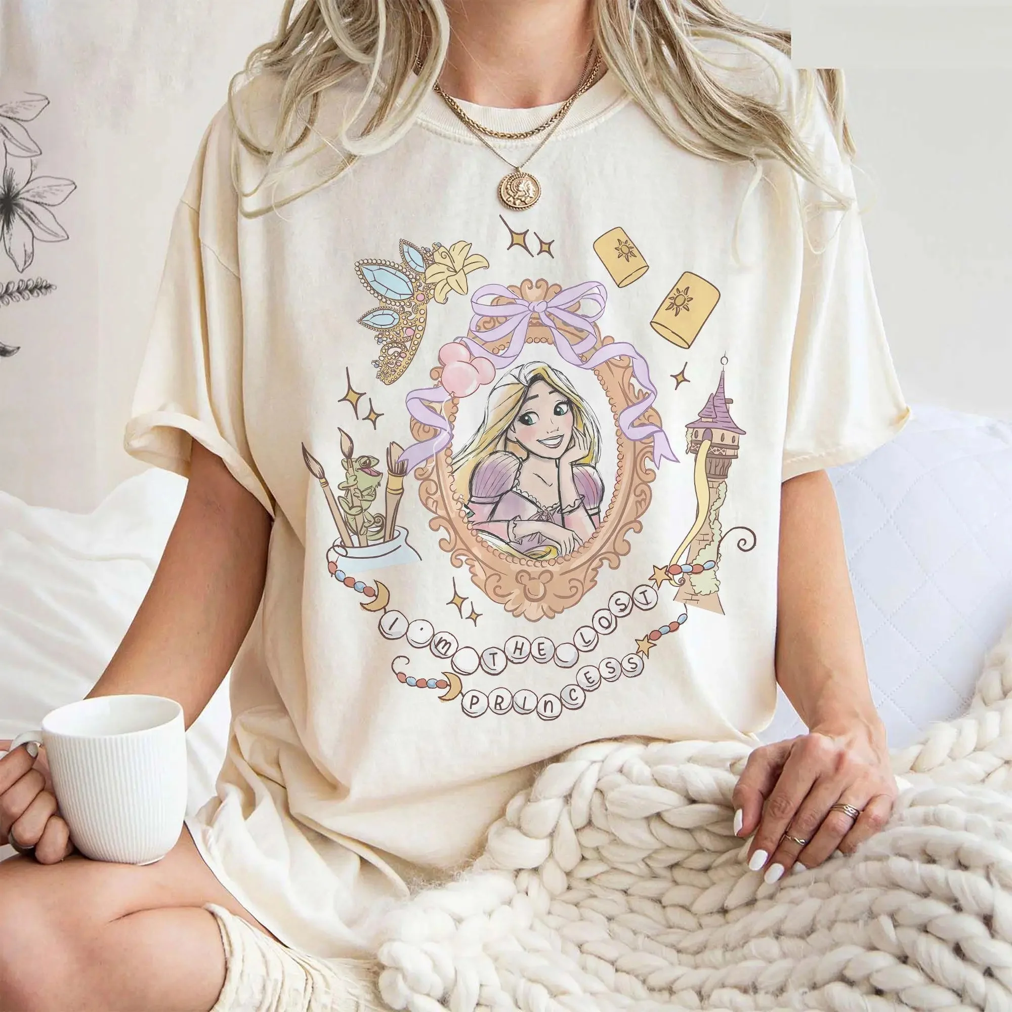 Nœud magique de la princesse Raiponce pour adultes et enfants ! T-shirt imprimé en coton à manches courtes pour parents, enfants et amis