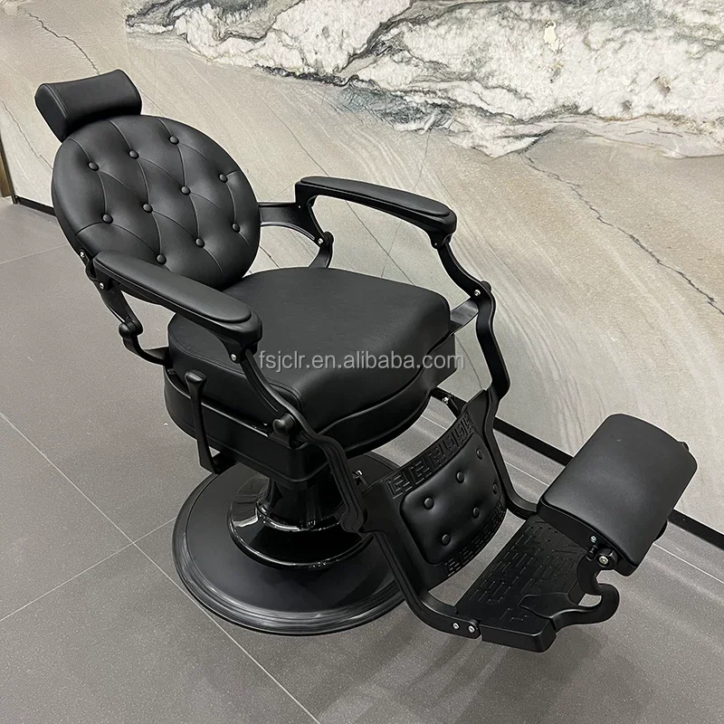 Jincheng New Modern Colorful Leather square Bottom Salon Furniture Lounge Chair Large Hydraulic Pump Barber Chair