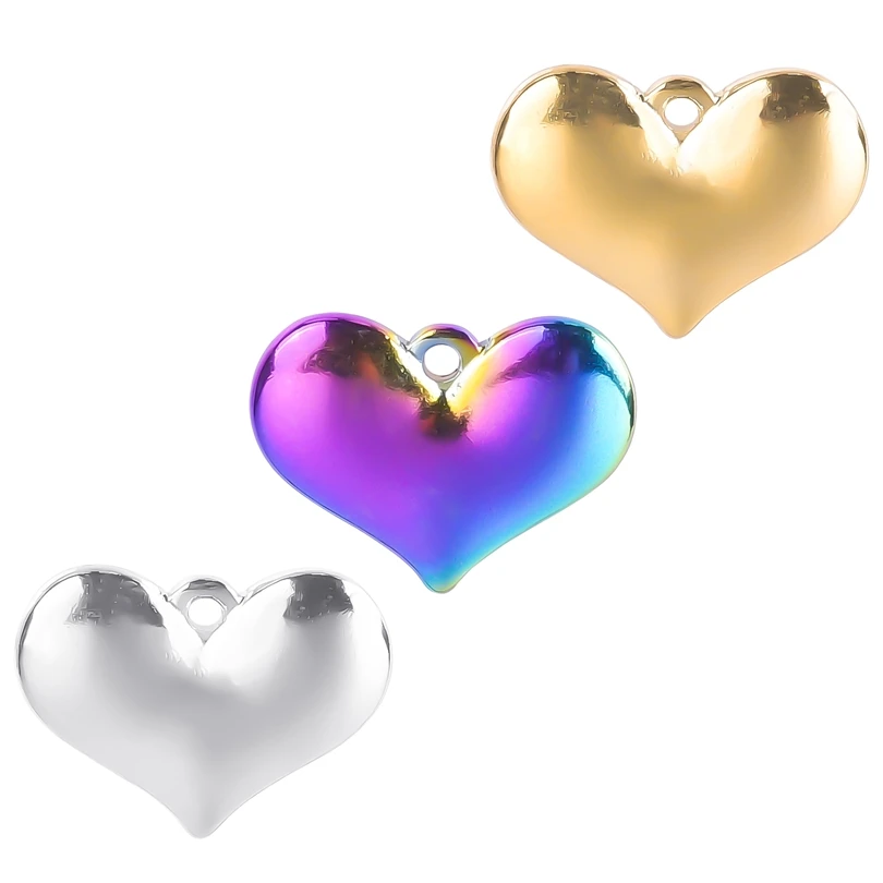 5Pcs/Lot Stainless Steel Romantic Heart Cupid Love Pendant Jewelry Making Diy Geometric Couple Wedding Colgantes Necklaces