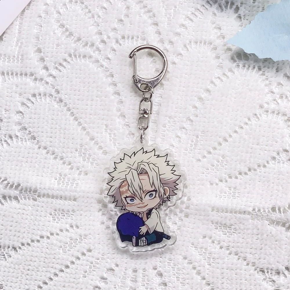 1/16PCS Anime Characters Demon Slayer Acrylic Car Keychain Accessories Keyrings Friends Gifts Funny​ Bag Charms Backpack Pendant image 4