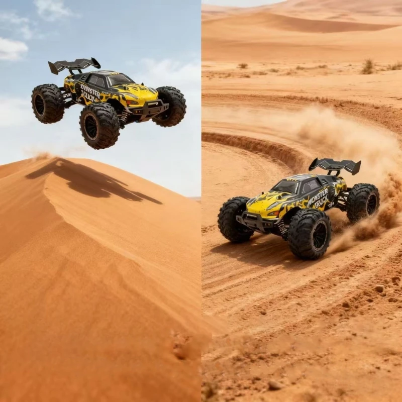 

1:16 Scale 4WD High Speed Remote Control Truck All Terrain Off Road Racings Car Outdoor Off-Road Hobby Toy A2UB