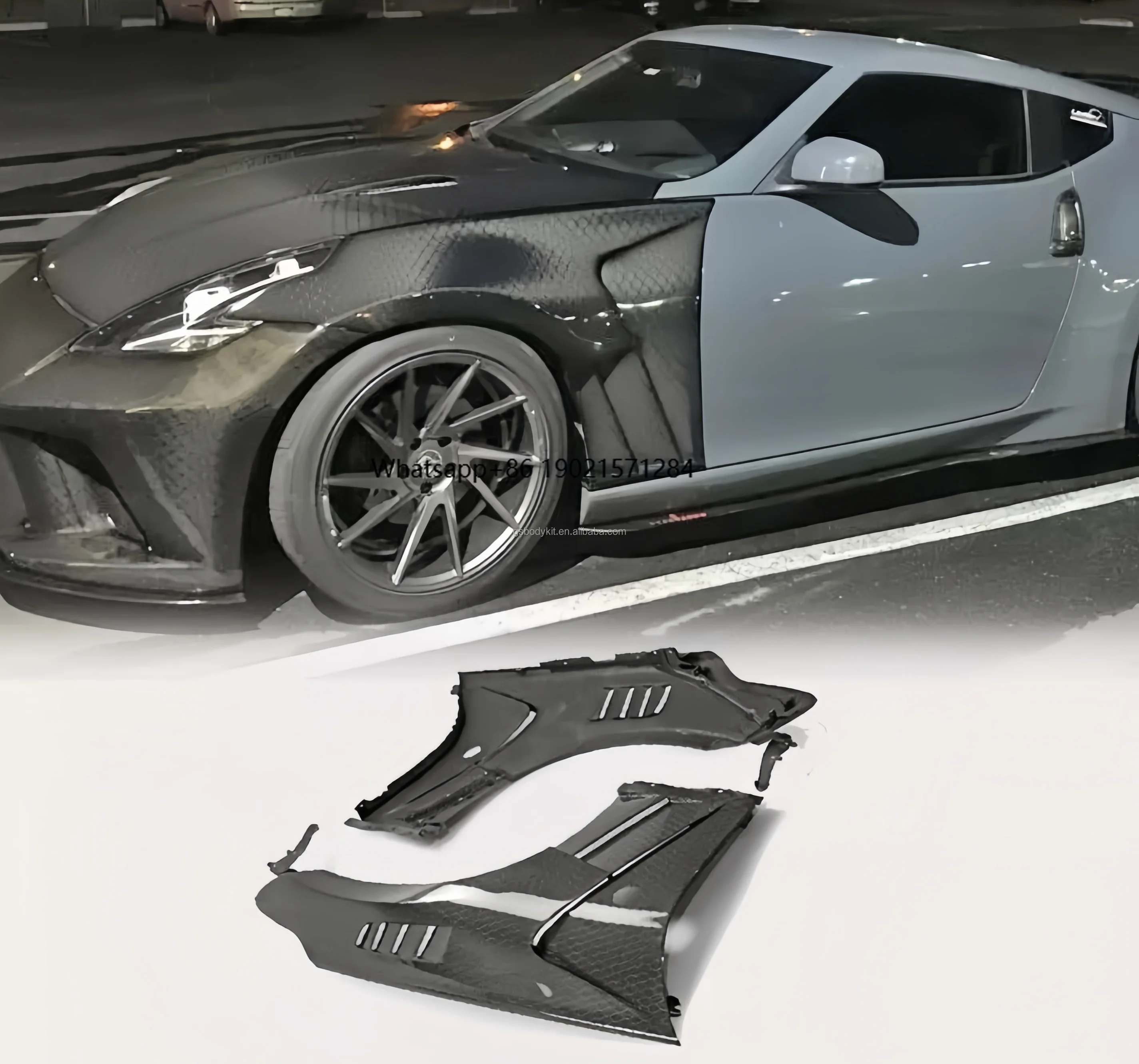 

Подходит для Nissan 370Z, модифицированные детали Z34, переднее крыло из углеродного волокна, модель EPA, замена песчаной пластины из кованого углеродного волокна