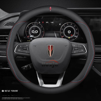 Car Leather Steering Wheel Cover for HongQi H5 H7 H9 HS7 HS5 E-HS9 HS3 H6 E-QM5 HQ9 2022 2023 2024 2025 Interior Accessories