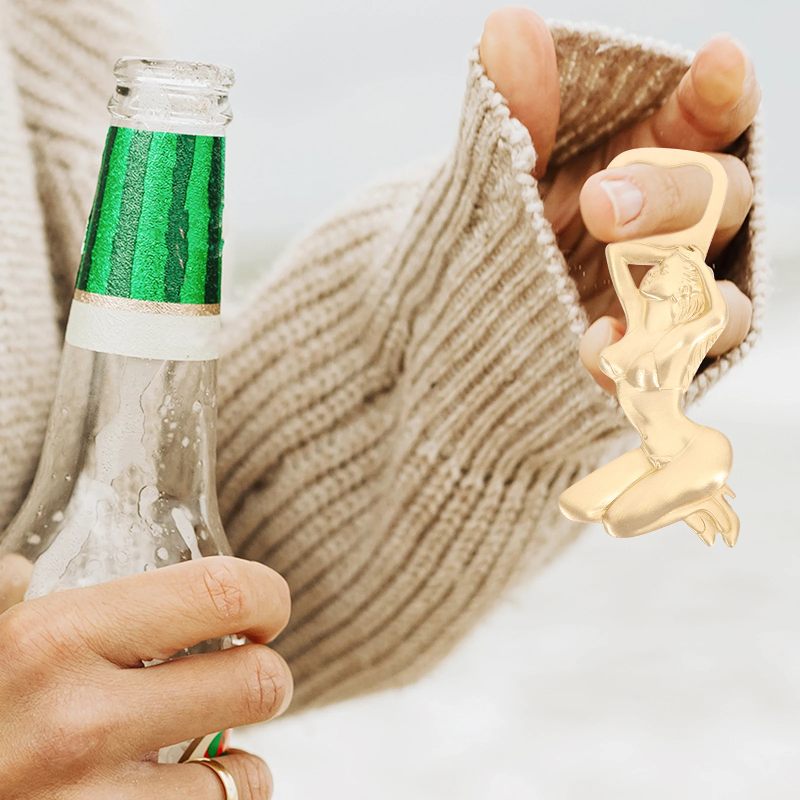 

2Pcs Delicate Bottle Opener Easy Caps Single Hand Use Gift for Friends Family Unique Design Daily Use Wear