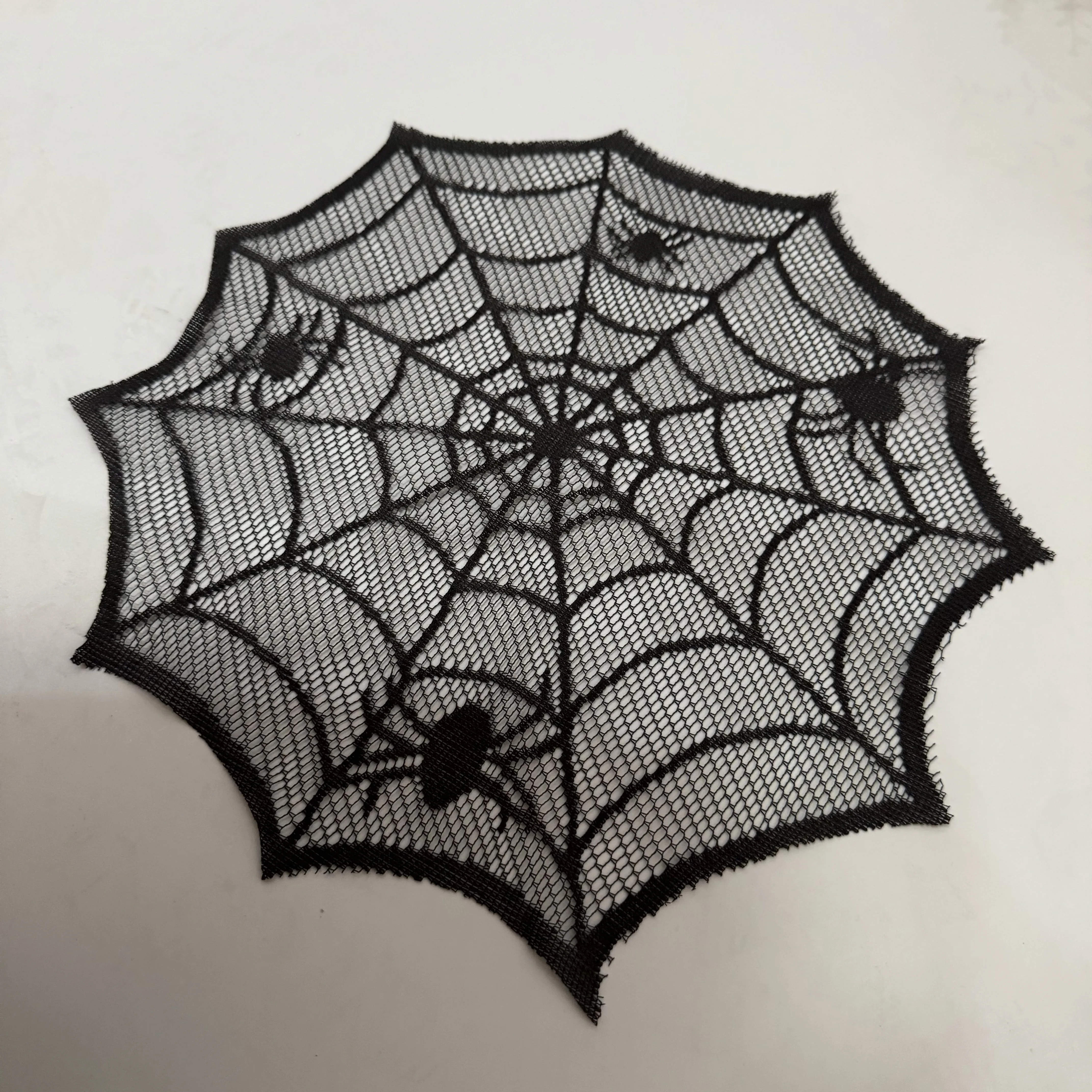 مفرش طاولة أسود لتزيين الهالويين ، 30 قطر ، مفرش طاولة يمكن التخلص منه ، مفرش طاولة يشبه العنكبوت