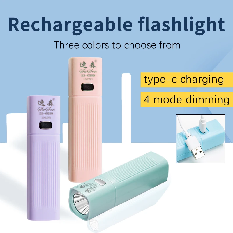 USB Rechargeable LED Flashlight Portable Waterproof Ultra Bright Flashlight LED