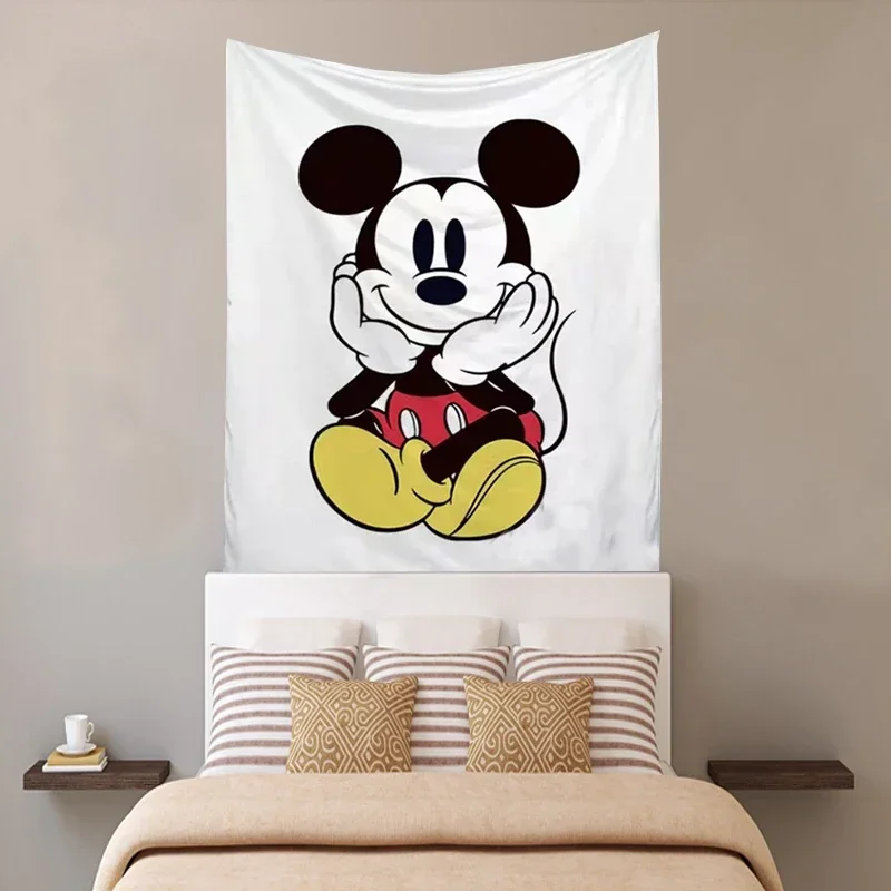 Mickey Mouse Bedroom Background Wall Decorative Tapestry Hanging Cloth Background Cloth Disney  room decoration accessories