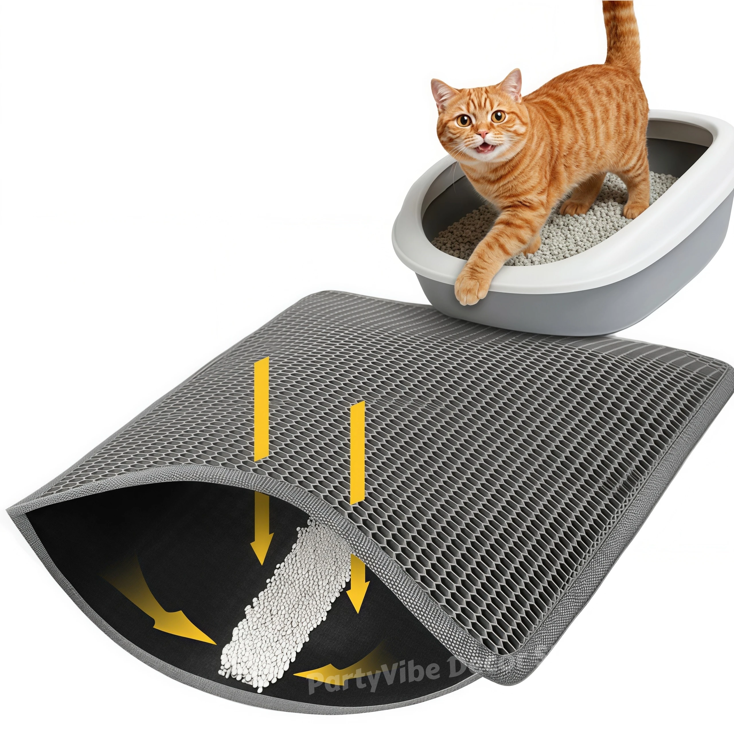 Cat Litter Mat Double-layer Waterproof Non-slip Easy to Clean and Perfect for Trapping Litter Ensuring a Safe Environment forCat