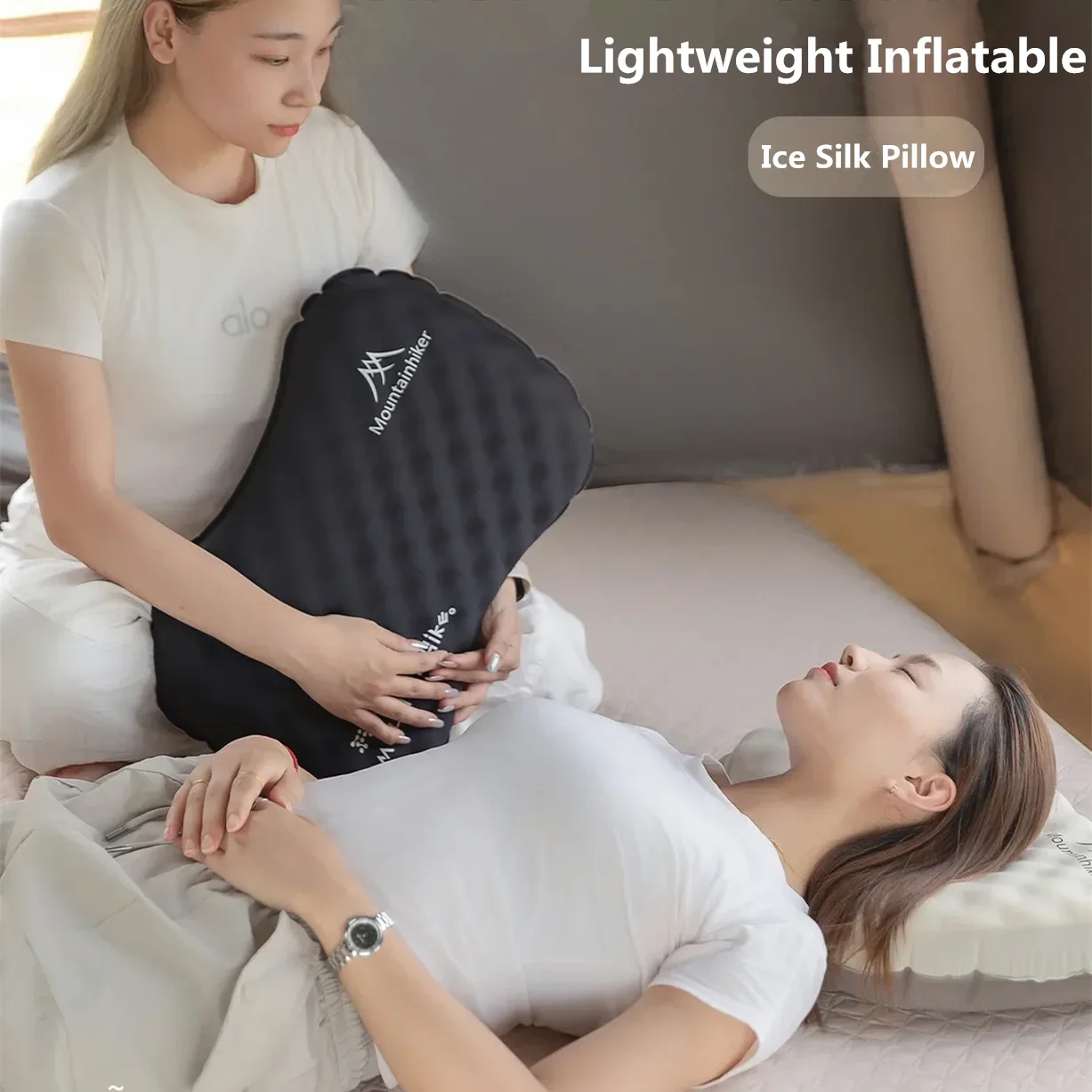 

MOUNTAINHIKER надувная подушка из ледяного шелка, портативная подушка для кемпинга, дорожная подушка для сна, подушка для хранения артефактов для сна