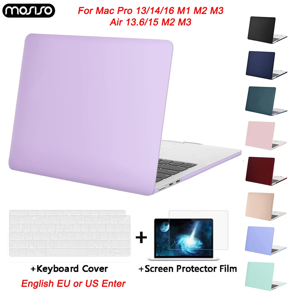 

Laptop Case for MacBook Air 13.6 15 A2337 A3113 A2941 A3114 Cover for Macbook Pro 13 14 16 M1 M2 M3 A2338 A2918 A2991 Hard Shell