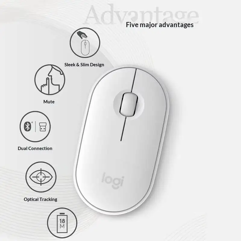 Logitech M350 Silent Pebble Mouse - 90% Noise Reduction, Quiet Clicks, 77g Light, 10m Range, Eco-Conscious User’s Pick