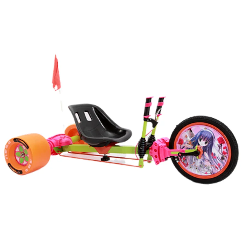 Drift Trike تصميم أنيق ومريح، مقعد قابل للتعديل، إطار فولاذي متين، سهل التشغيل، فرامل كوستر بمصباح LED #3