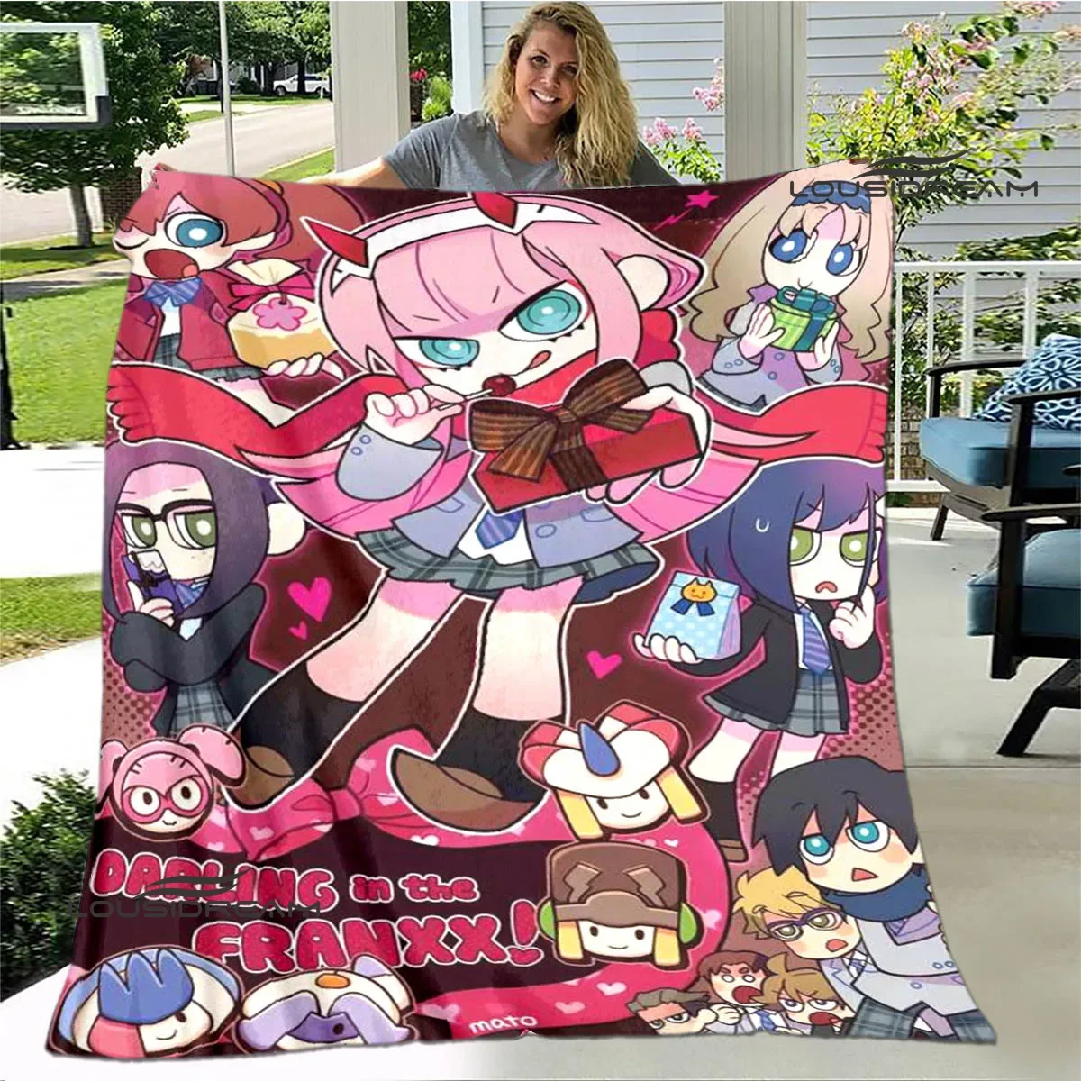 DARLING in the FRANXX Cartoon blankets picnic blanket Flange Warm blanket soft and comfortable home travel blanket birthday gift