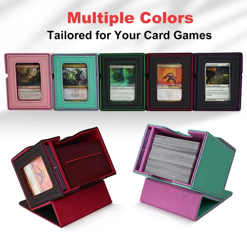 Imagen 2 del producto Caja para Cartas Ryshepro Commander con Ventana de Visualización para MTG, Capacidad para +100 Cartas con Doble Funda, Caja Magnética para Almacenamiento de Cartas TCG PTCG