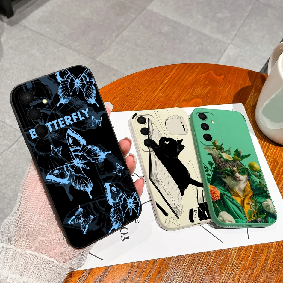 Phone Cover New For Samsung Galaxy A55 Case Colorful Flower Shockproof Matte Liquid Silicone Luxury Coque For Samsung A 55 Funda - náhled 3