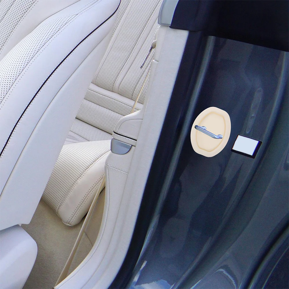 

8Pcs Car Silicone Door Lock Covers Door Latch Protectors Shock Absorption Pads Noise Reduction Car Interior Protection