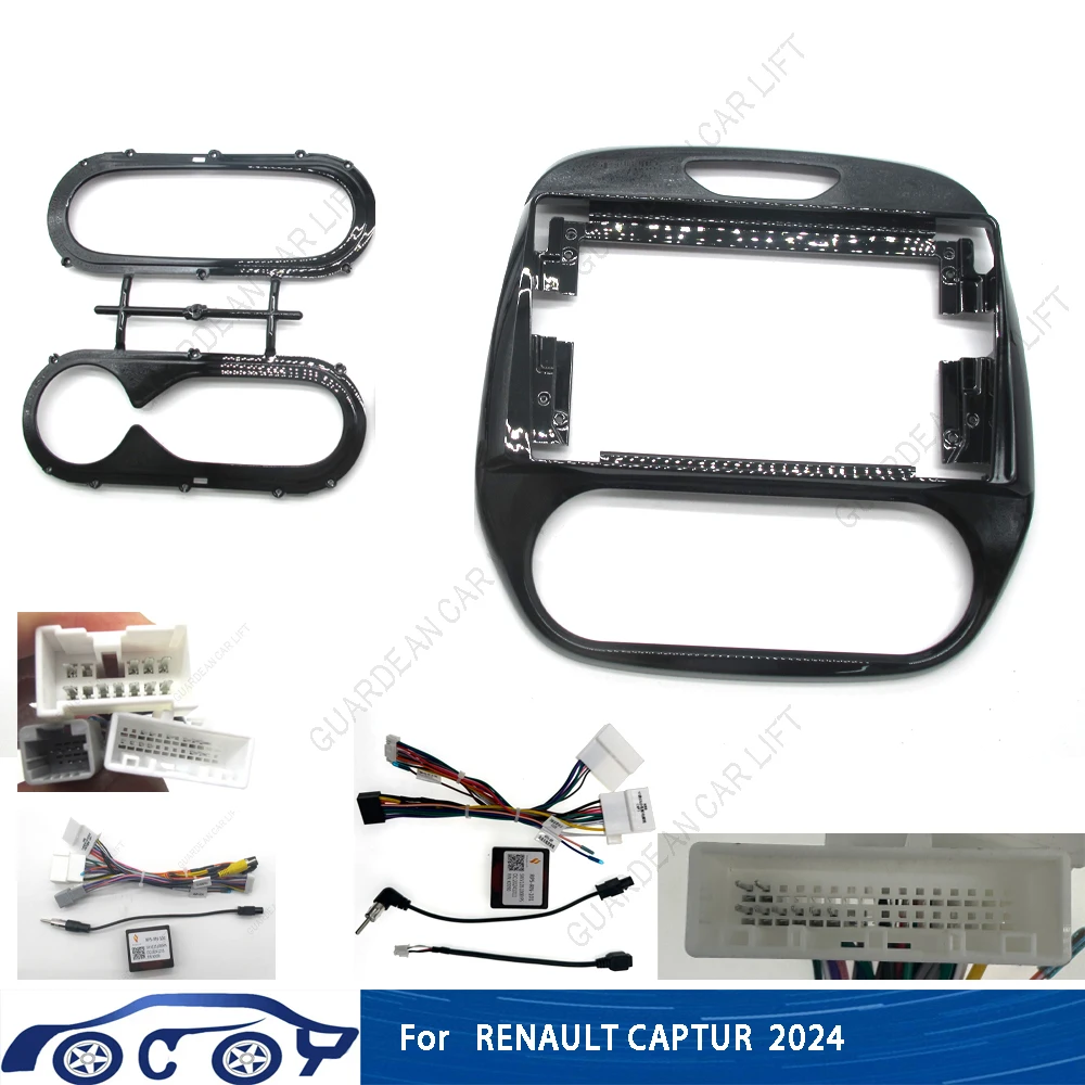 9Inch Car Radio Fascias For RENAULT Captur 2024 Android Stereo Frame Player 2 Din Head Unit Panel With Cable CANBUS Decoding