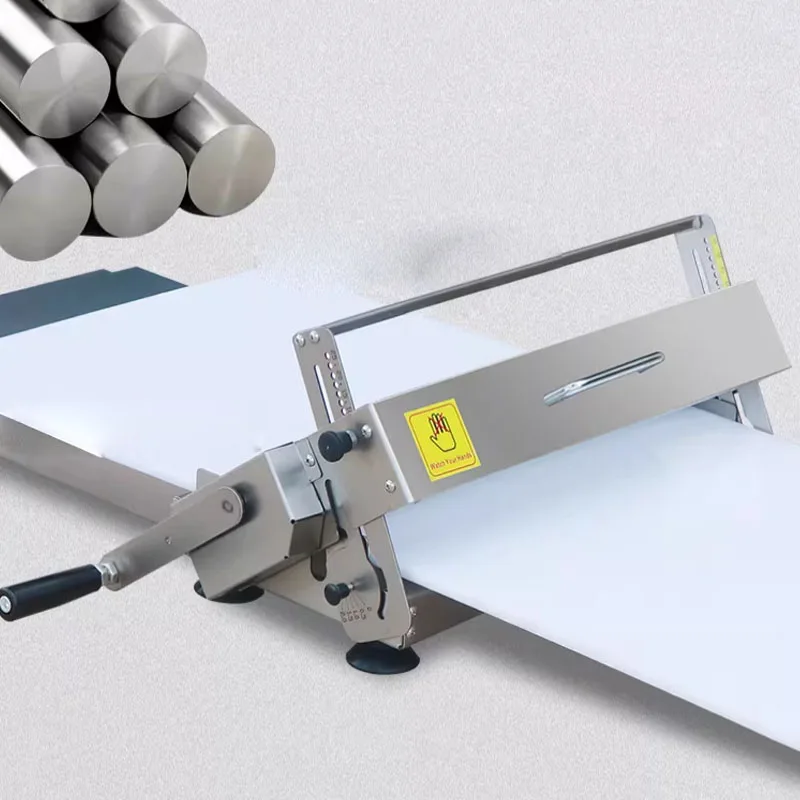 

Hand Crank Dough Sheeter Stainless Steel Puff Pastry Laminating Machine Dough Flattener Laminator Maker Croissant Bakery Tool