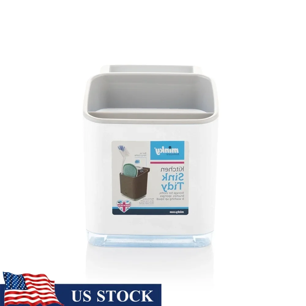 

Съемная раковина Caddy для кухонного хранения, аккуратная с поддоном для капель и дренажным носиком, органайзер с несколькими отделениями, тряпки, щетки, губки