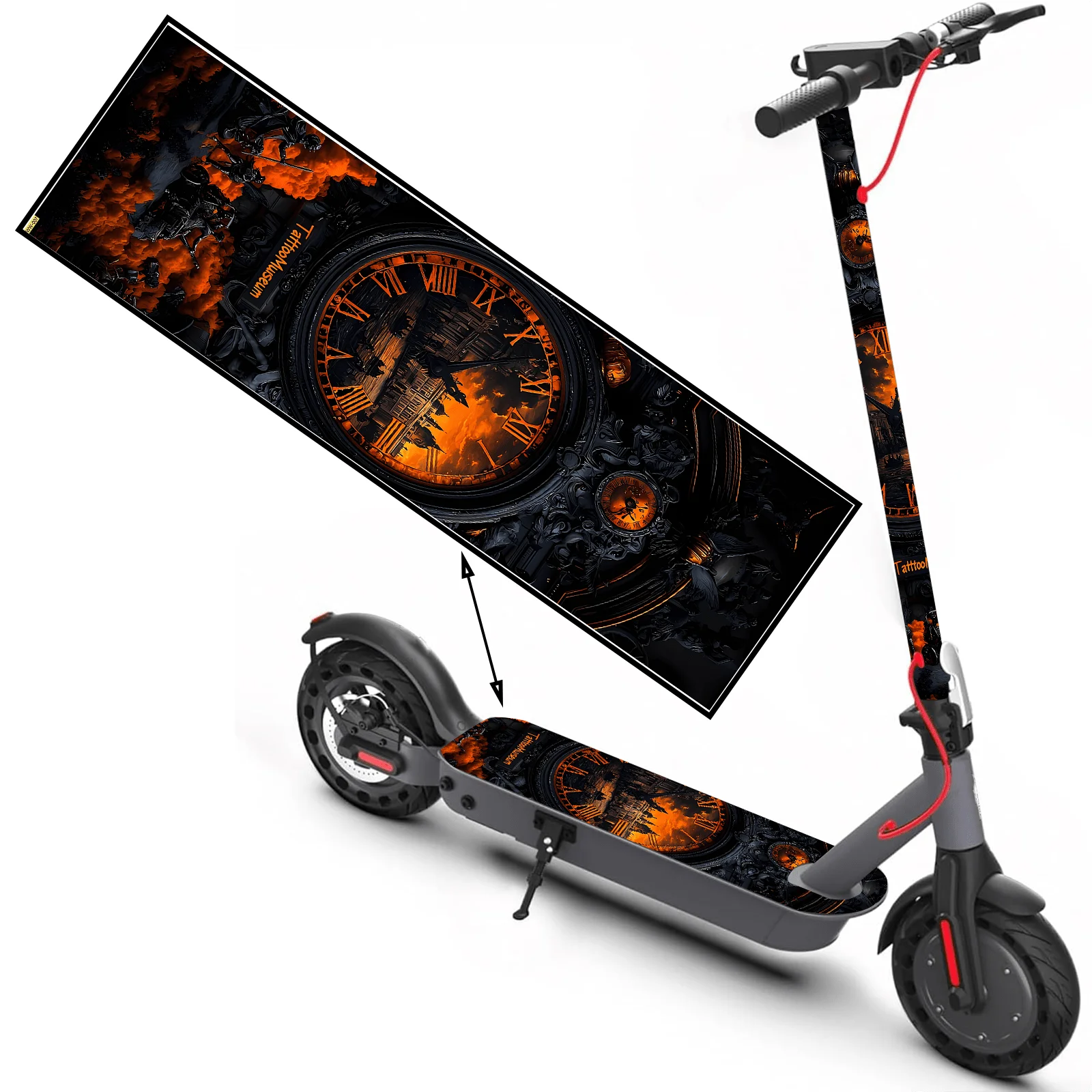 

Gothic stale city pattern scooter stickers, scooter stickers, scooter floor mat stickers, personalized cool DIY skateboard