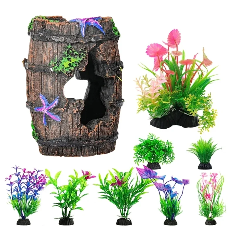 Colorful Corals Reef and Water Plant Suit Simulation Corals Aquariums Ornaments for Naturalistic Tanks Y5GB