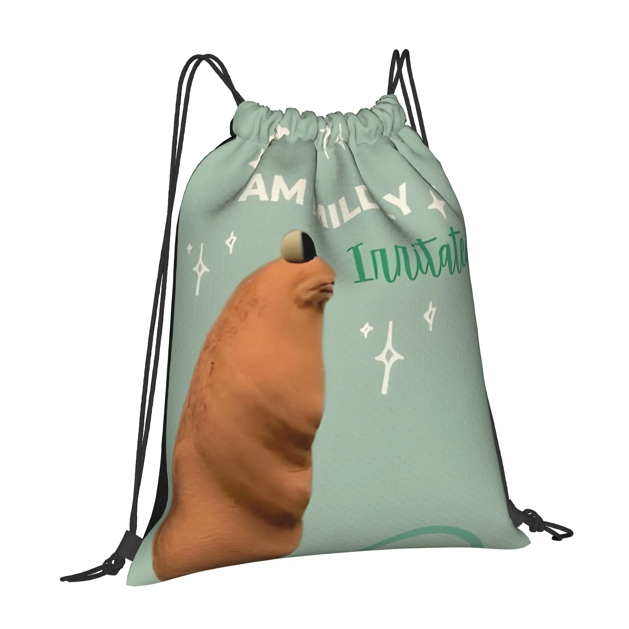 Marcus The Worm I Am Mildly Irritated Marcus The Worm Drawstring Bags Shopping Unisex Storage Organize Bundle Pocket Rope Bag