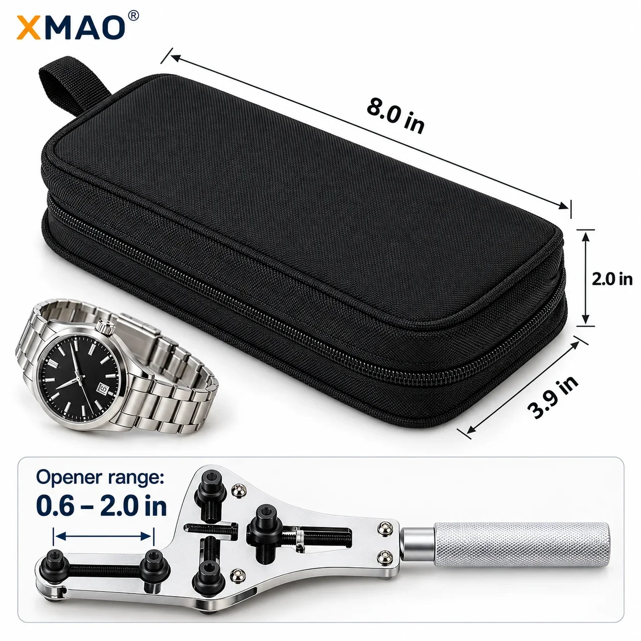 147 Piece Watchmaker Repair Tool Kit with Case Back Opener, Bracelet Link Pin Remover, Precision Screwdrivers for DIY Watch Care