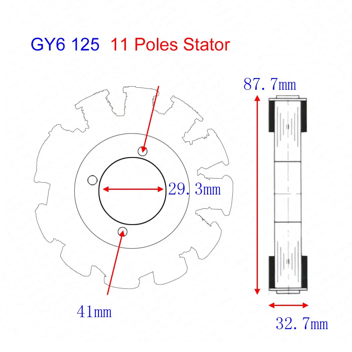 Magneto Rotor Flywheel 11 Pole GY6 125CC 150CC Taotao SunL Kazuma Dirt Pit Bike ATV Quad Scooter Part