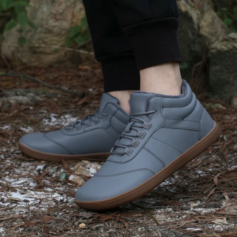 

Winter Barefoot Ankle Boots Designer Men's Shoes Platform Wheels Outdoor Casual Snow Boots Waterproof and Warm Hiking Shoes 2025