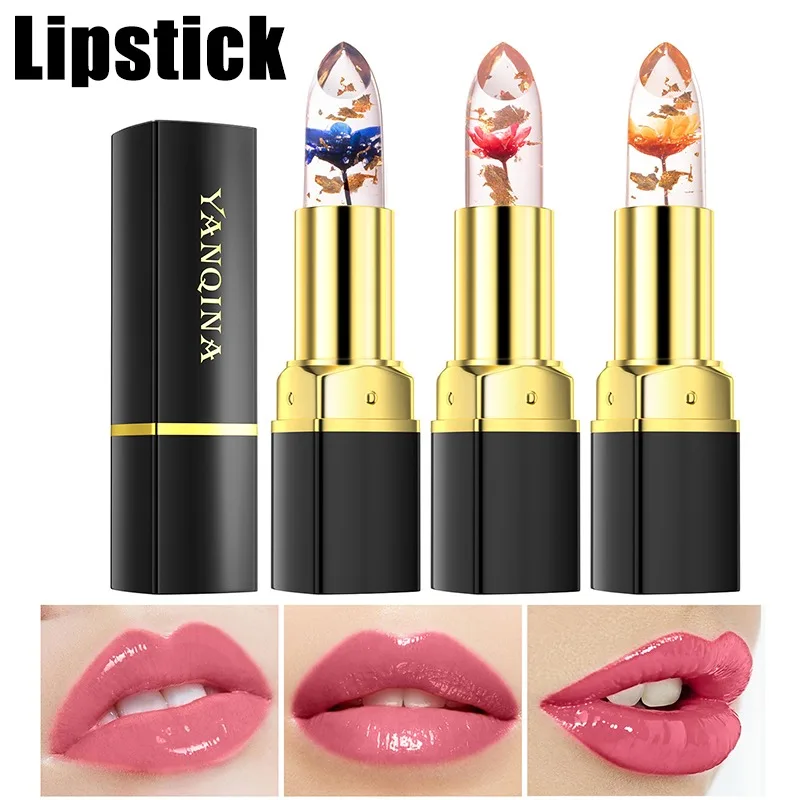 أحمر شفاه على شكل زهرة الورد مرآة ملمع شفاه جيلي أحمر شفاه متغير درجة الحرارة مع بلسم شفاه ملون مرطب للتطبيق بدون جهد #1